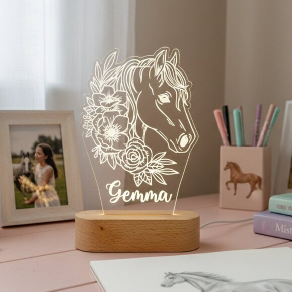 Horse Night Light – Personalized LED Lamp for Animal-Loving Kids - Picture 9 of 9